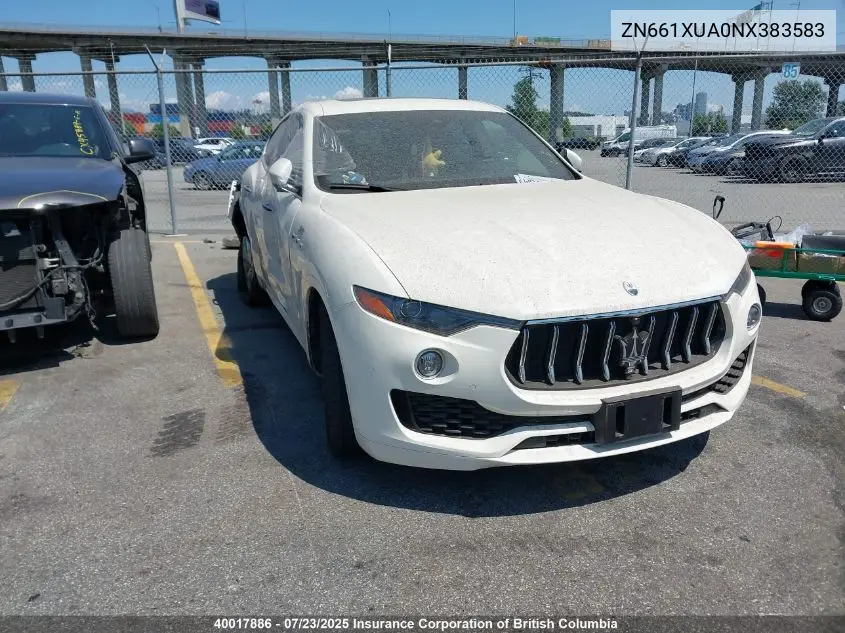 2022 Maserati Levante VIN: ZN661XUA0NX383583 Lot: 40017886