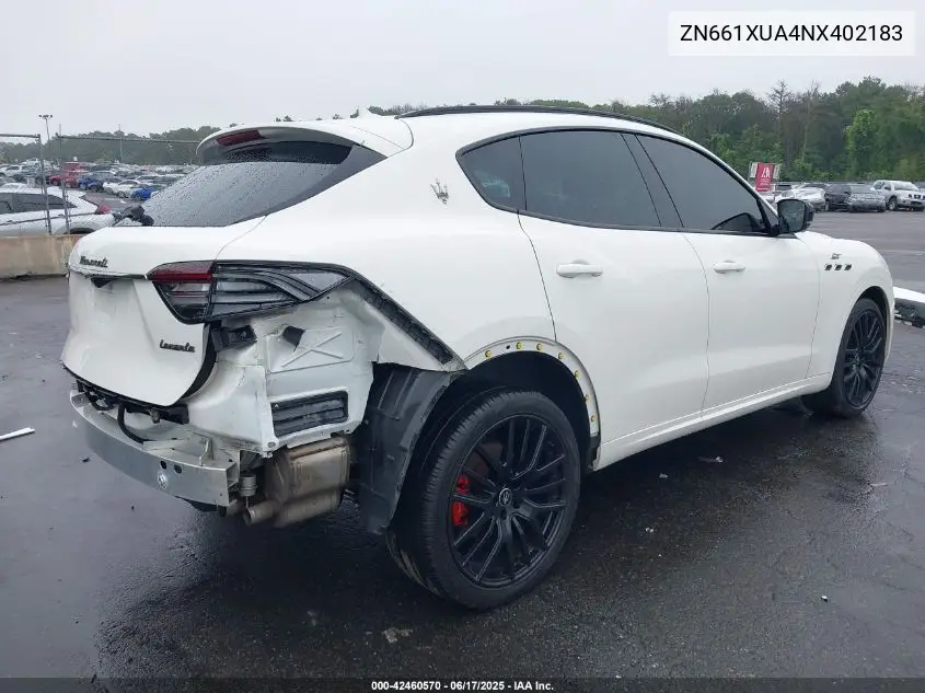 2022 Maserati Levante Gt VIN: ZN661XUA4NX402183 Lot: 42460570