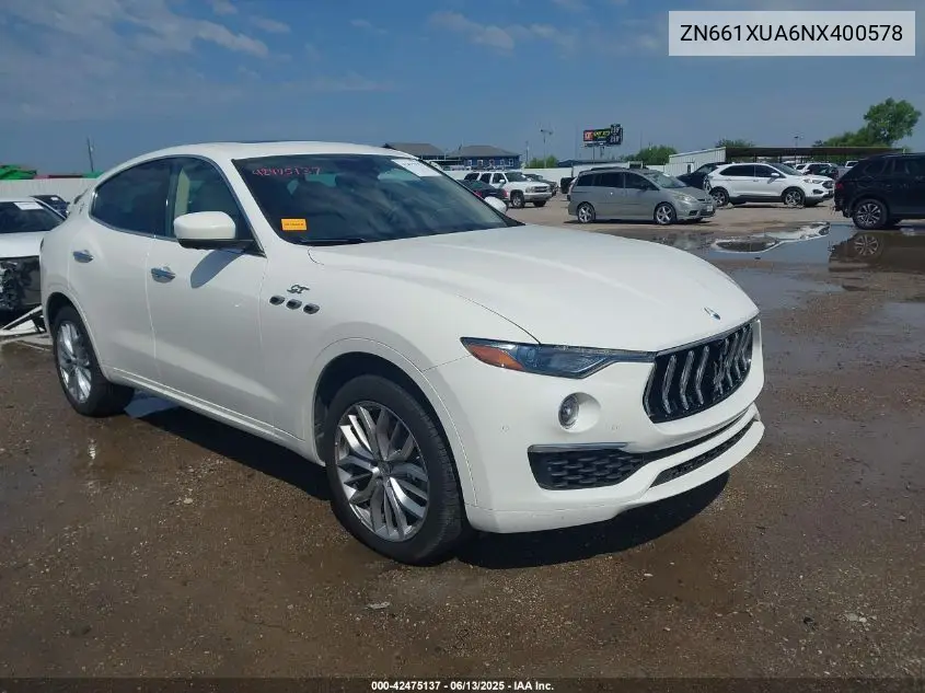 2022 Maserati Levante Gt VIN: ZN661XUA6NX400578 Lot: 42475137