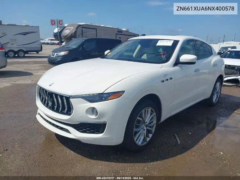 2022 Maserati Levante Gt VIN: ZN661XUA6NX400578 Lot: 42475137