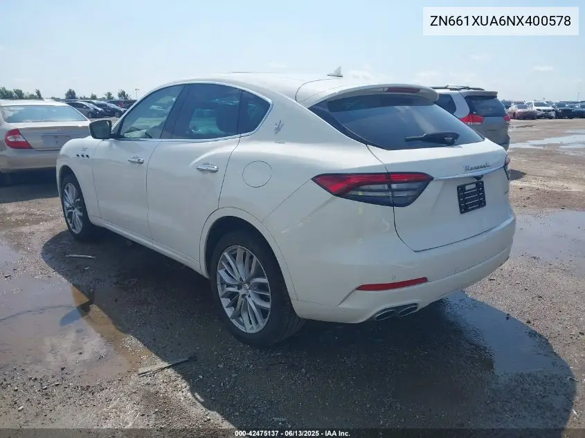 2022 Maserati Levante Gt VIN: ZN661XUA6NX400578 Lot: 42475137
