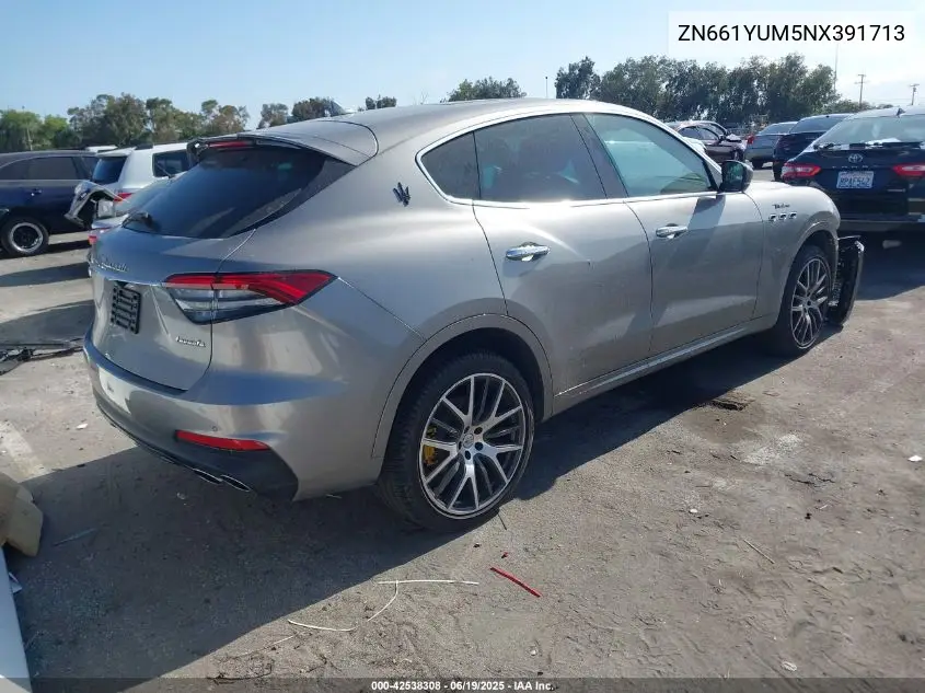 2022 Maserati Levante Modena VIN: ZN661YUM5NX391713 Lot: 42538308