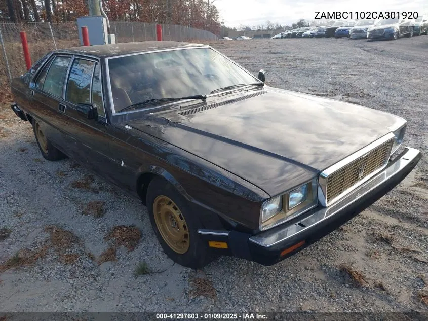 1982 Maserati Quattroporte VIN: ZAMBC1102CA301920 Lot: 41297603