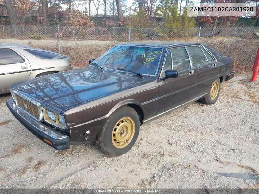 1982 Maserati Quattroporte VIN: ZAMBC1102CA301920 Lot: 41297603