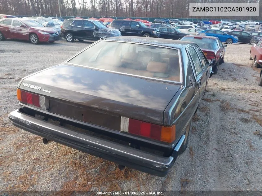 1982 Maserati Quattroporte VIN: ZAMBC1102CA301920 Lot: 41297603