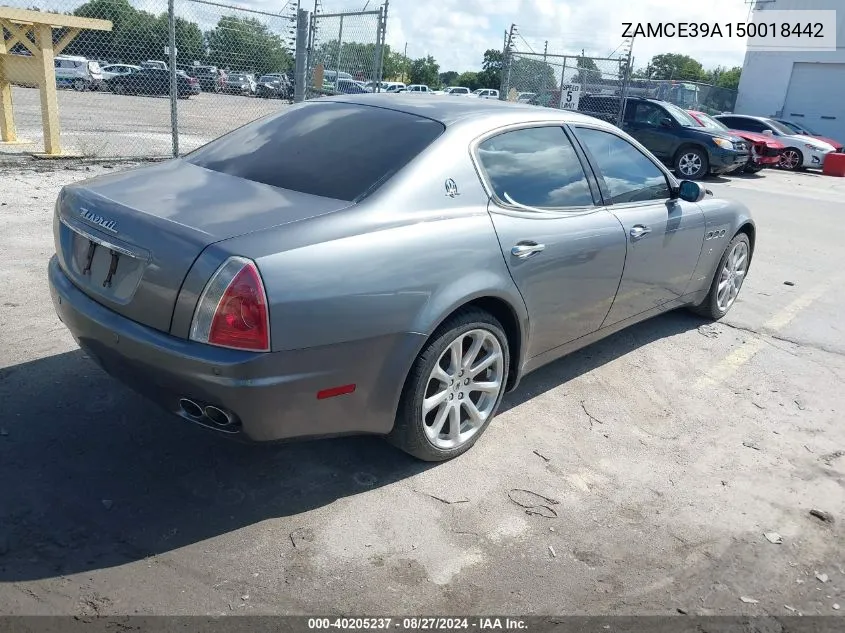2005 Maserati Quattroporte VIN: ZAMCE39A150018442 Lot: 40205237