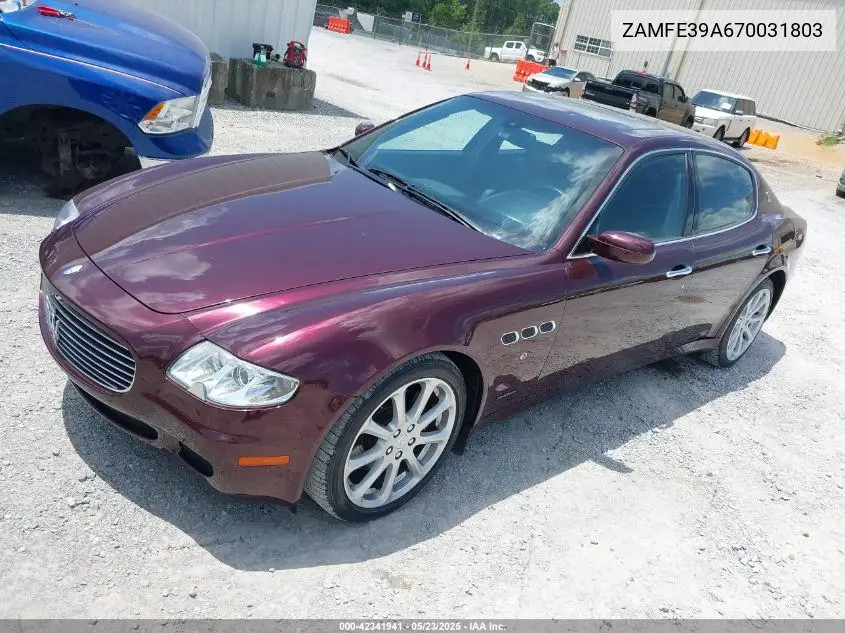 2007 Maserati Quattroporte Base Automatic/Executive Gt Automatic/Sport Gt Automatic VIN: ZAMFE39A670031803 Lot: 42341941