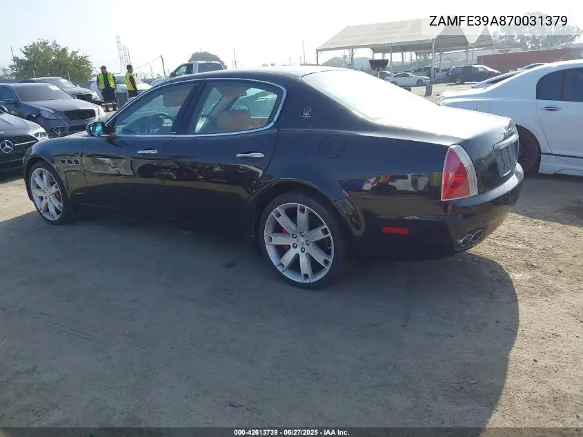 2007 Maserati Quattroporte Base Automatic/Executive Gt Automatic/Sport Gt Automatic VIN: ZAMFE39A870031379 Lot: 42613739