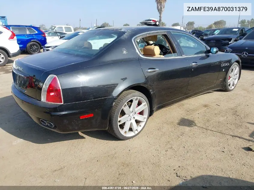 2007 Maserati Quattroporte Base Automatic/Executive Gt Automatic/Sport Gt Automatic VIN: ZAMFE39A870031379 Lot: 42613739