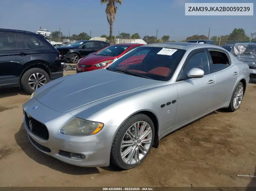2011 Maserati Quattroporte S VIN: ZAM39JKA2B0059239 Lot: 42338553