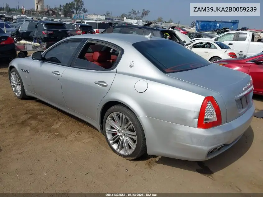2011 Maserati Quattroporte S VIN: ZAM39JKA2B0059239 Lot: 42338553