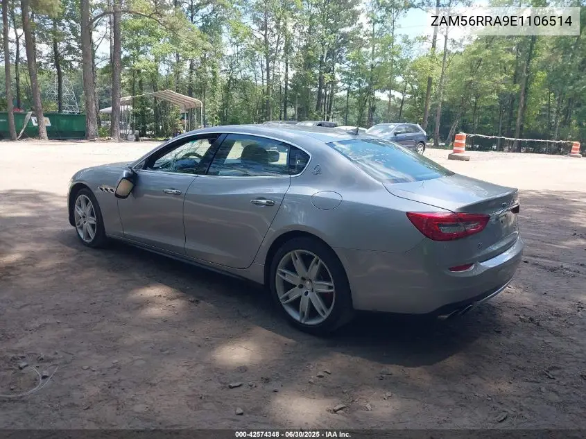 2014 Maserati Quattroporte S Q4 VIN: ZAM56RRA9E1106514 Lot: 42574348