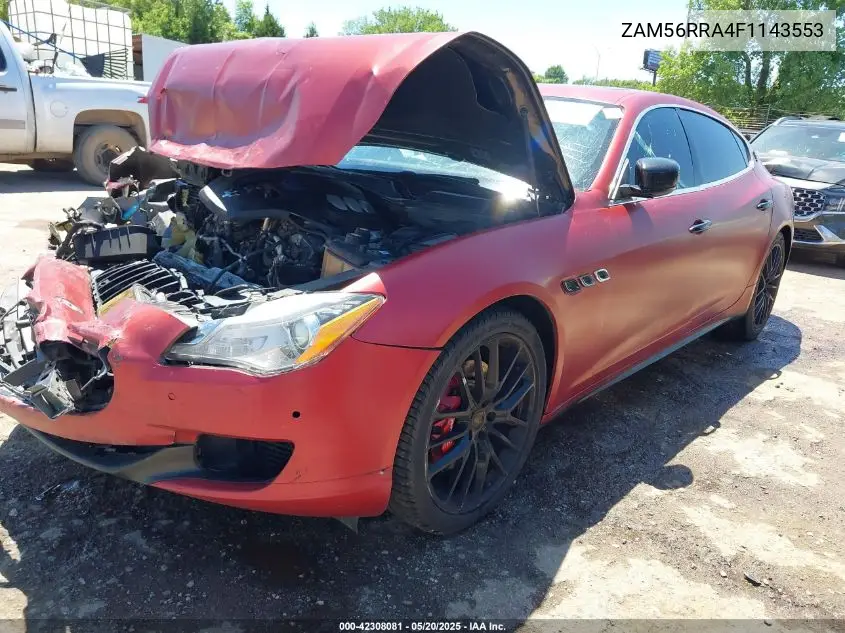 2015 Maserati Quattroporte S Q4 VIN: ZAM56RRA4F1143553 Lot: 42308081