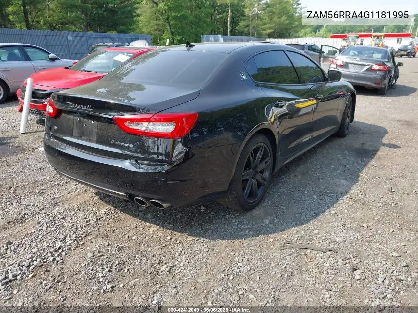 2016 Maserati Quattroporte S Q4 VIN: ZAM56RRA4G1181995 Lot: 42412049