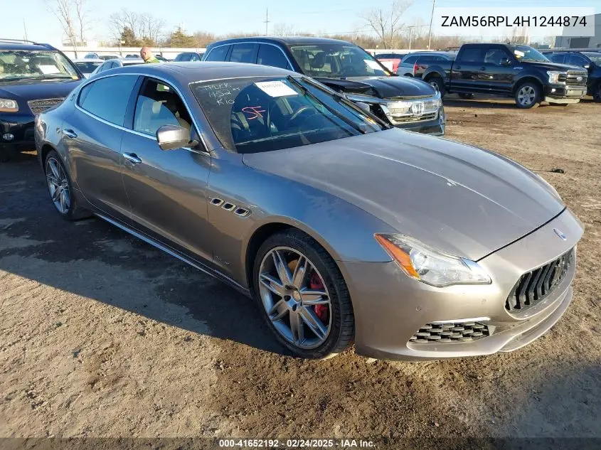 2017 Maserati Quattroporte S Granlusso VIN: ZAM56RPL4H1244874 Lot: 41652192