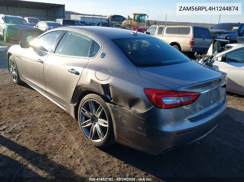 2017 Maserati Quattroporte S Granlusso VIN: ZAM56RPL4H1244874 Lot: 41652192