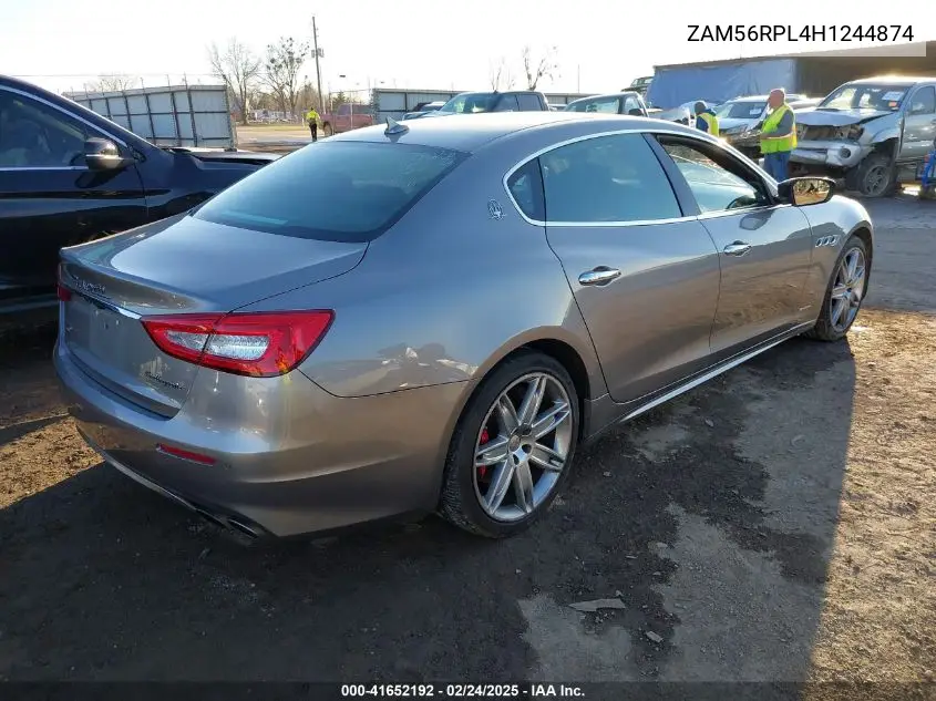 2017 Maserati Quattroporte S Granlusso VIN: ZAM56RPL4H1244874 Lot: 41652192