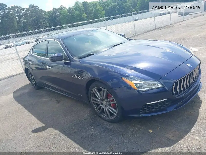 2018 Maserati Quattroporte S Q4 Granlusso VIN: ZAM56YRL6J1278649 Lot: 42505929