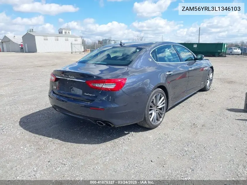 2020 Maserati Quattroporte S Q4 Granlusso VIN: ZAM56YRL3L1346103 Lot: 41875327