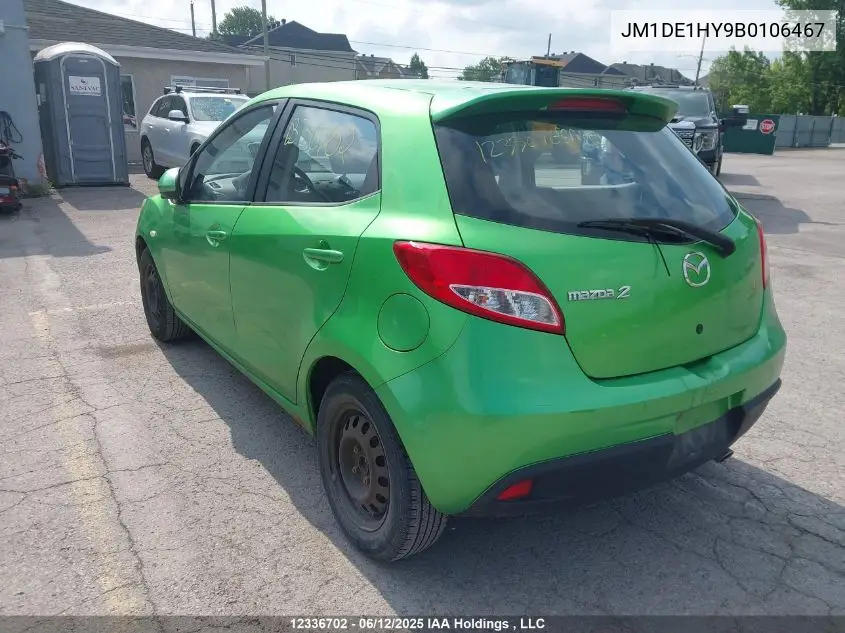 2011 Mazda Mazda2 VIN: JM1DE1HY9B0106467 Lot: 12336702