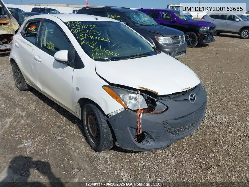2013 Mazda Mazda2 VIN: JM1DE1KY2D0163685 Lot: 12348137