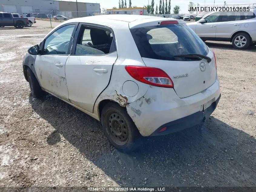 2013 Mazda Mazda2 VIN: JM1DE1KY2D0163685 Lot: 12348137