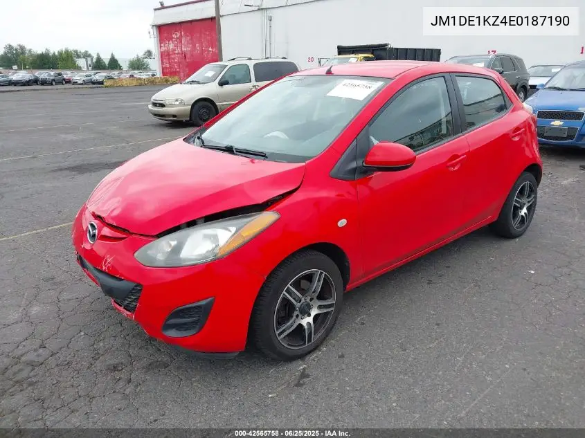 2014 Mazda Mazda2 Sport VIN: JM1DE1KZ4E0187190 Lot: 42565758
