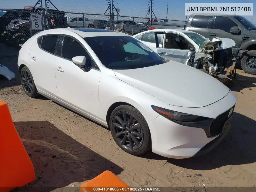 2022 Mazda Mazda3 Hatchback Premium VIN: JM1BPBML7N1512408 Lot: 41818606