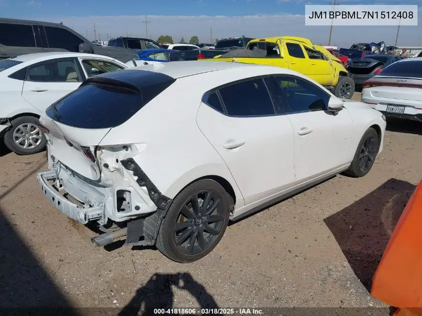 2022 Mazda Mazda3 Hatchback Premium VIN: JM1BPBML7N1512408 Lot: 41818606