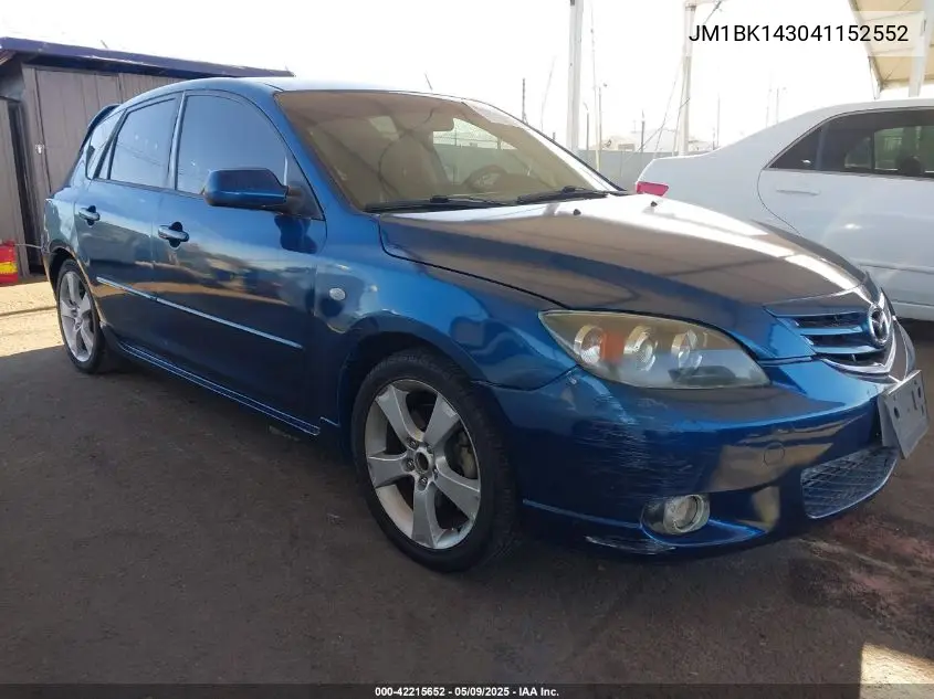 2004 Mazda Mazda3 S VIN: JM1BK143041152552 Lot: 42215652