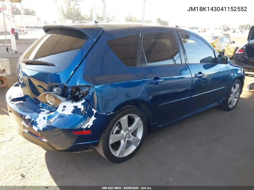 2004 Mazda Mazda3 S VIN: JM1BK143041152552 Lot: 42215652