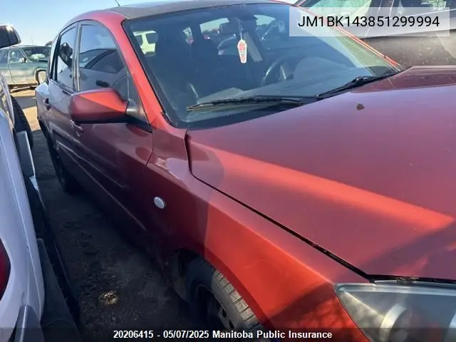2005 Mazda 3 Mazda Sport Gt VIN: JM1BK143851299994 Lot: 20206415