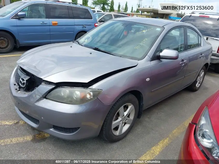 2005 Mazda 3 I VIN: JM1BK12FX51253600 Lot: 40011397