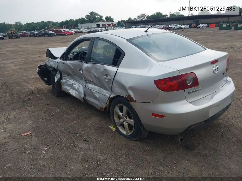 2005 Mazda Mazda3 I VIN: JM1BK12F051229435 Lot: 42591465