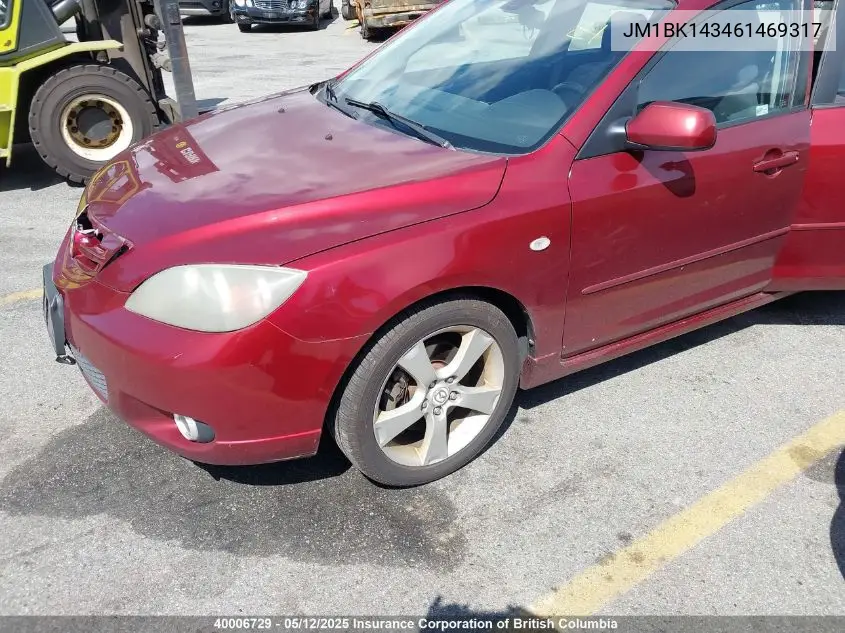 2006 Mazda 3 Hatchback VIN: JM1BK143461469317 Lot: 40006729