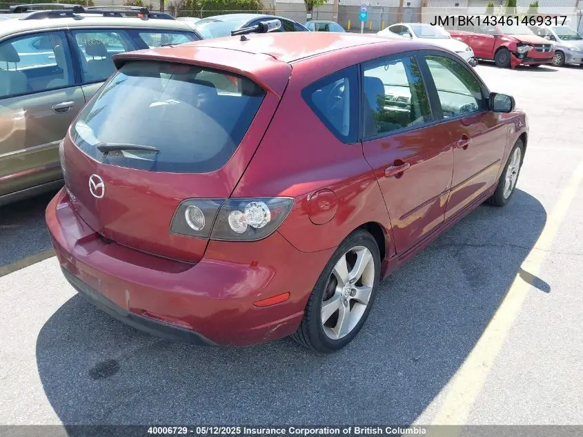 2006 Mazda 3 Hatchback VIN: JM1BK143461469317 Lot: 40006729