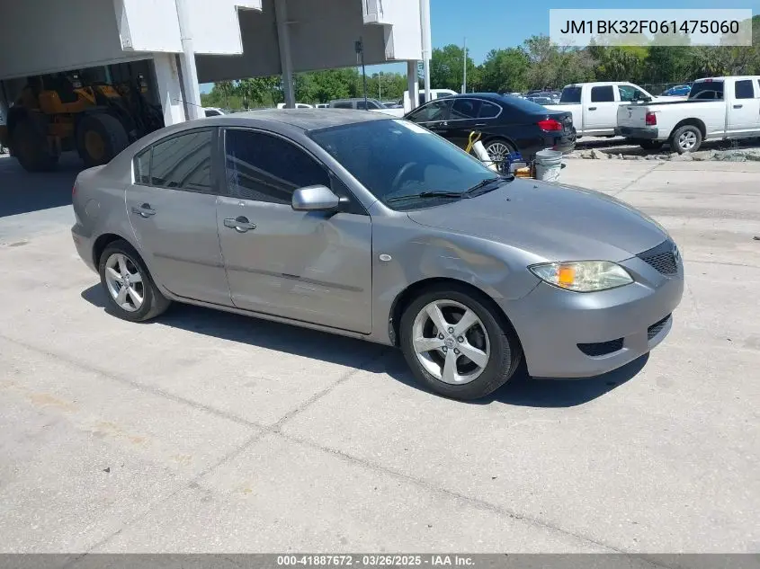 2006 Mazda Mazda3 I VIN: JM1BK32F061475060 Lot: 41887672