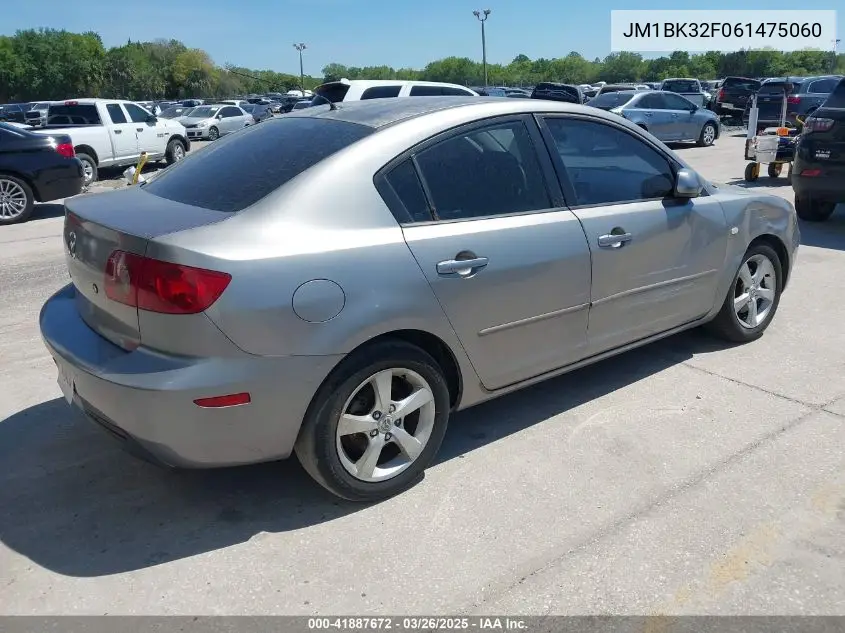 2006 Mazda Mazda3 I VIN: JM1BK32F061475060 Lot: 41887672