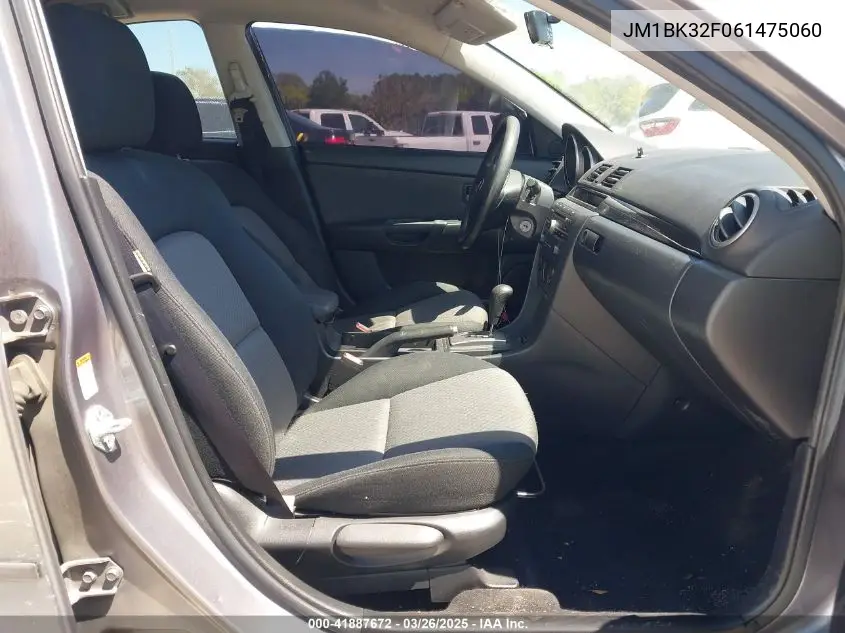 2006 Mazda Mazda3 I VIN: JM1BK32F061475060 Lot: 41887672