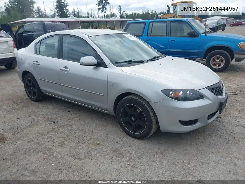 2006 Mazda Mazda3 I VIN: JM1BK32F261444957 Lot: 42207822