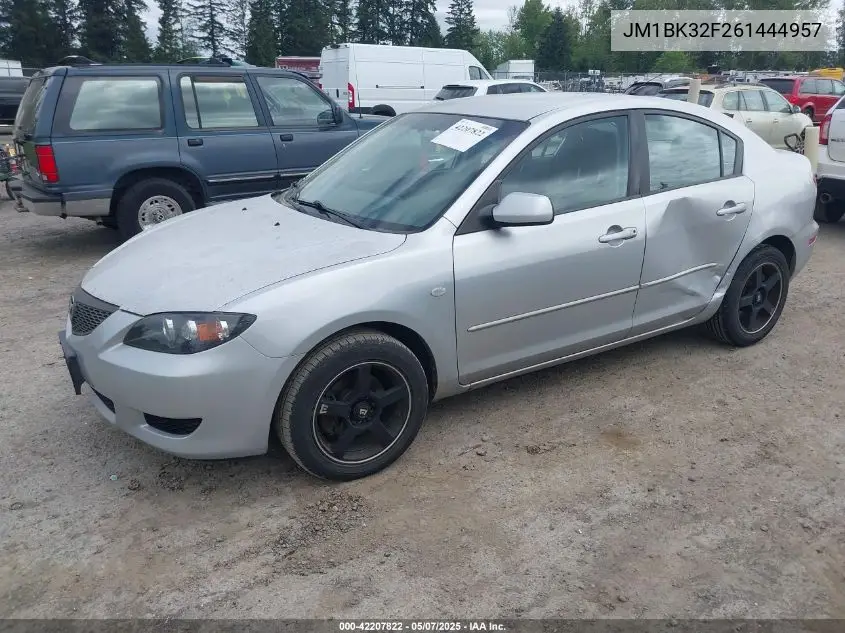 2006 Mazda Mazda3 I VIN: JM1BK32F261444957 Lot: 42207822