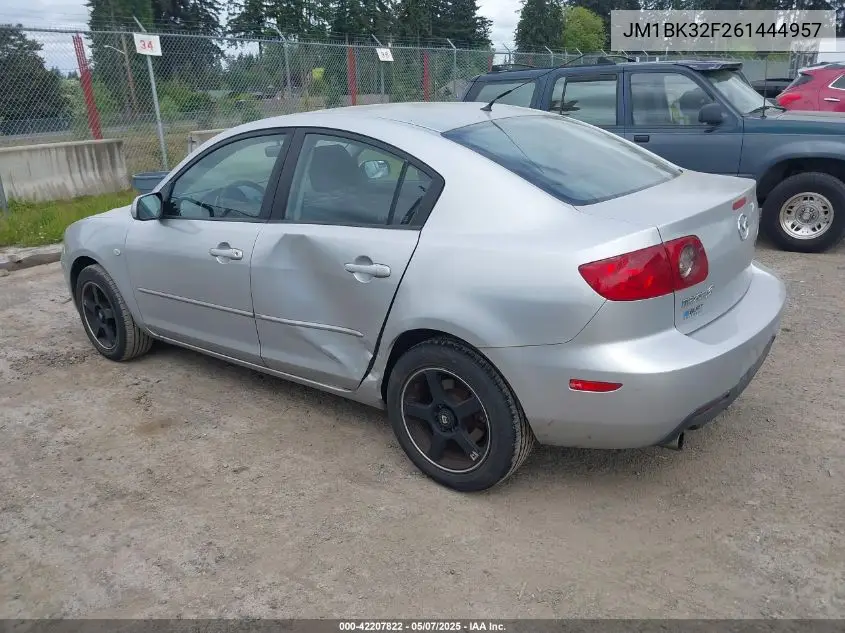 2006 Mazda Mazda3 I VIN: JM1BK32F261444957 Lot: 42207822