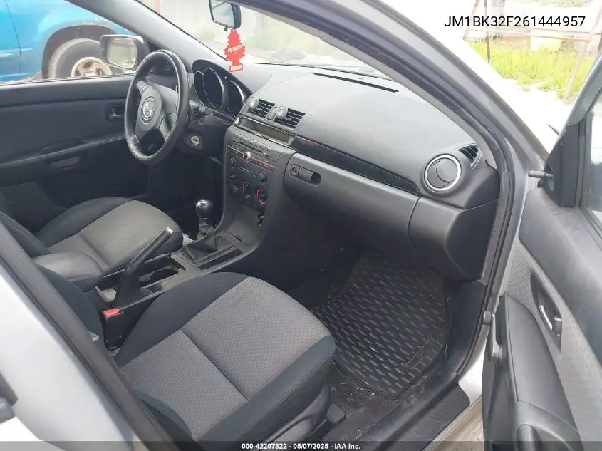 2006 Mazda Mazda3 I VIN: JM1BK32F261444957 Lot: 42207822