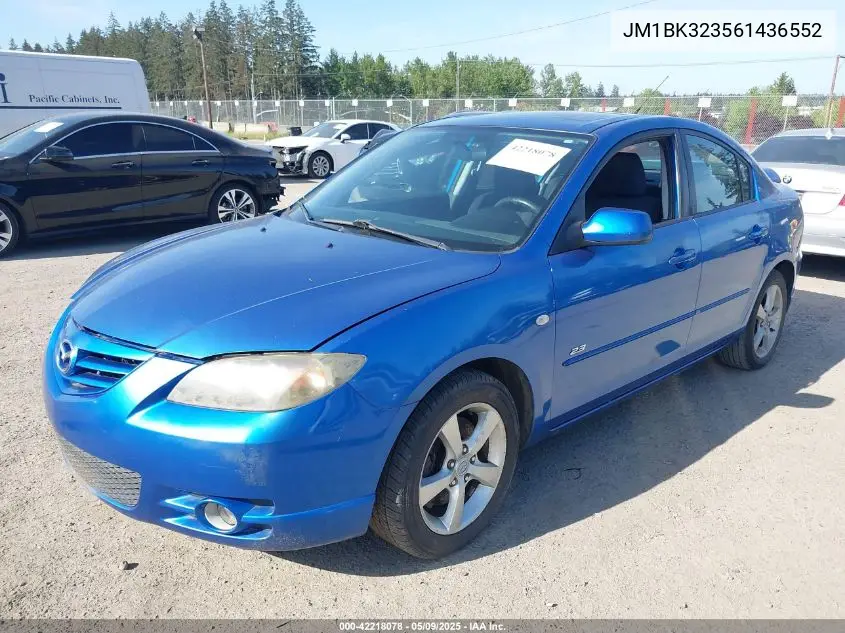 2006 Mazda Mazda3 S VIN: JM1BK323561436552 Lot: 42218078