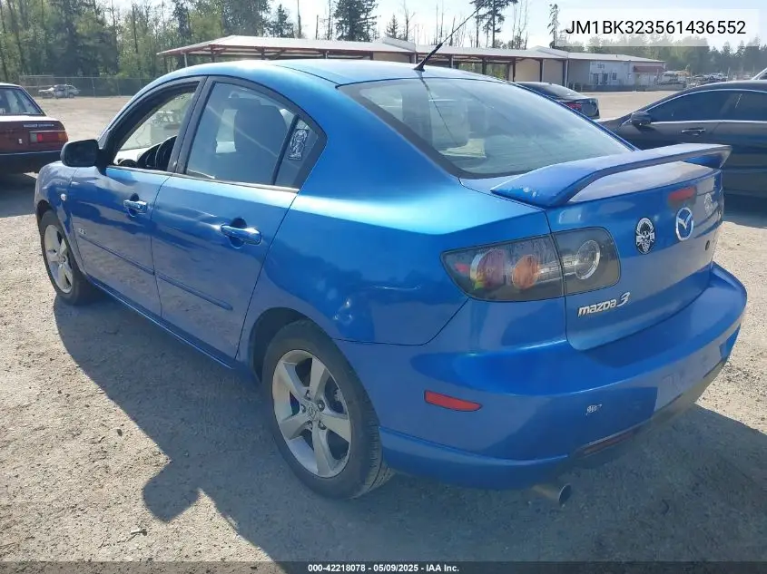 2006 Mazda Mazda3 S VIN: JM1BK323561436552 Lot: 42218078