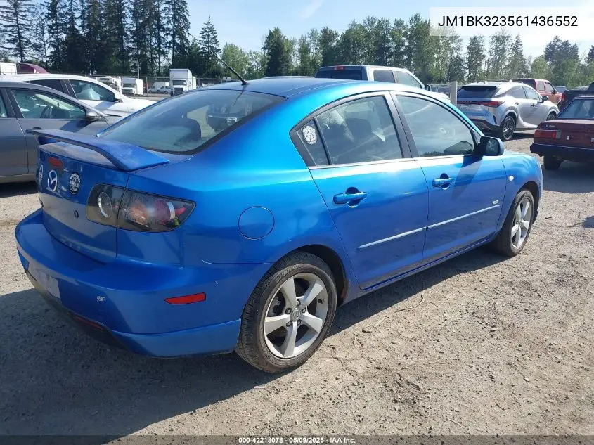 2006 Mazda Mazda3 S VIN: JM1BK323561436552 Lot: 42218078
