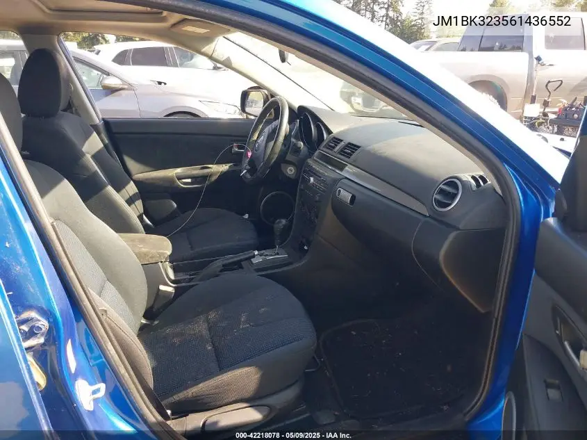 2006 Mazda Mazda3 S VIN: JM1BK323561436552 Lot: 42218078