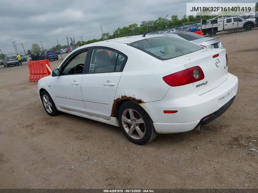 2006 Mazda Mazda3 I VIN: JM1BK32F161401419 Lot: 42261618