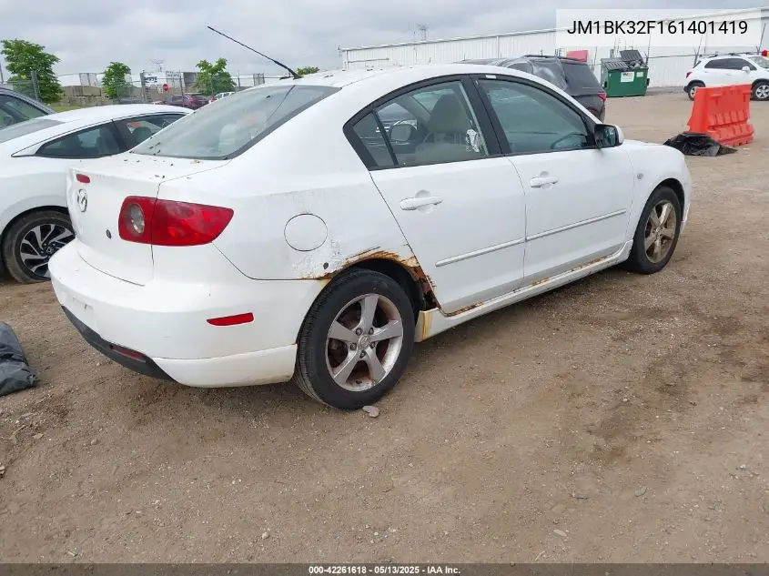2006 Mazda Mazda3 I VIN: JM1BK32F161401419 Lot: 42261618