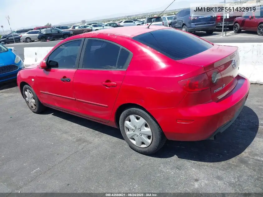 2006 Mazda Mazda3 I VIN: JM1BK12F561432919 Lot: 42588621